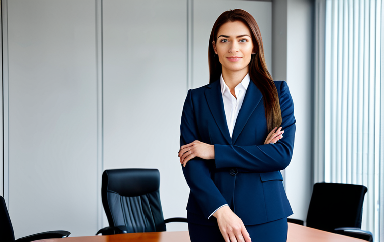 **

"A professional businesswoman in a modest business suit, standing confidently in a modern office, fully clothed, appropriate attire, safe for work, perfect anatomy, natural proportions, professional photography, high quality"

**