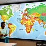 고객 경험 여정 맵의 구성 방법 - A detailed, vibrant illustration of a Bengali customer journey map displayed on a large digital scre...