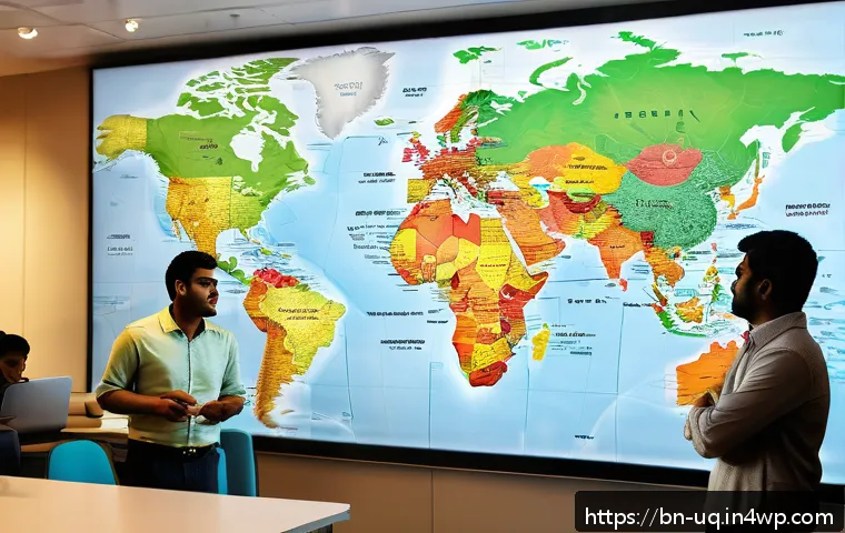 고객 경험 여정 맵의 구성 방법 - A detailed, vibrant illustration of a Bengali customer journey map displayed on a large digital scre...